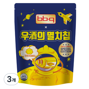 무풍지대 bbq 우주의 멸치칩 크런치버터맛, 3개, 30g