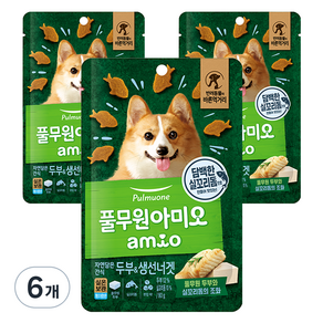 아미오 강아지 자연 담은 간식, 두부 + 생선너겟 혼합맛, 80g, 6개