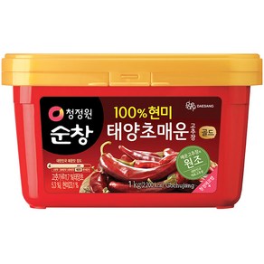 청정원순창 100% 현미 골드 태양초 매운 고추장, 1kg, 1개