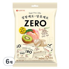 롯데제로 롯데제과 제로 후르츠 젤리, 238g, 6개