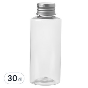 병도매닷컴 AC100 투명 음료용기 알루미늄 실버캡, 100ml, 30개