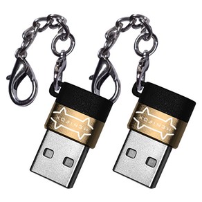 메니폭스 메탈고속 변환젠더 USB to C타입, 골드, 2개, 30mm