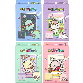 핑크풋 4500쪼꼬미친구들 카드 보석십자수 4종 세트, 1세트, MINT, PURPLE, BLUE, PINK