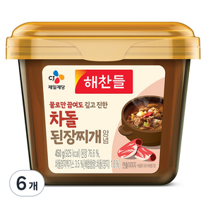 해찬들 물로만 끓여도 깊고 진한 차돌 된장찌개 양념, 450g, 6개