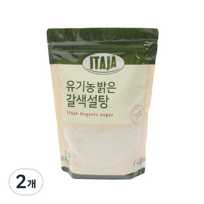 이타자 유기농 밝은 갈색설탕, 1kg, 2개