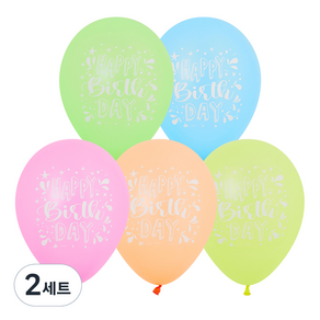 셈퍼텍스 생일슬래시 네온혼합 풍선 30cm 12p 세트, 혼합색상, 2세트