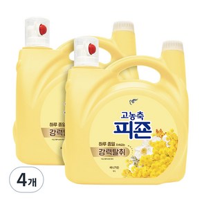 피죤 고농축 강력탈취 오리지널 섬유유연제 써니가든 본품, 6L, 4개