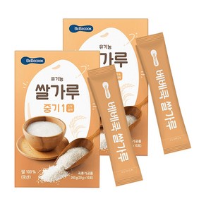 베베쿡 유기농 이유식 쌀가루 중기1 200g, 2개