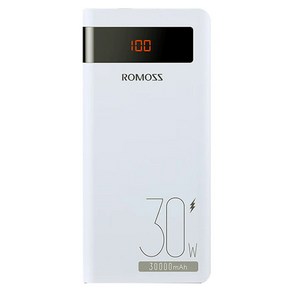 로모스 sense8PS Po 고속 충전 30W 대용량 보조배터리 30000mAh 멀티단자, 화이트, PHP30-892