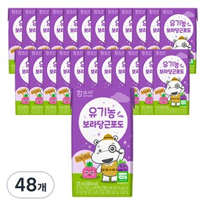 함소아 유기농 보라 당근 포도 주스, 125ml, 48개