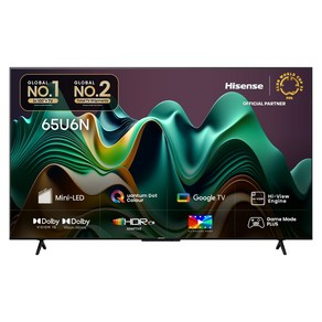 HISENSE 4K UHD Mini LED 스마트TV 65U6N, 165cm(65인치), 스탠드형, 방문설치