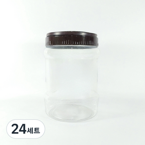 대광구 원형 용기 2L + 캡 갈색 페트병 세트, 24세트, 단품