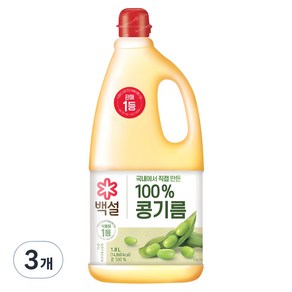 백설 콩기름, 1.8L, 3개