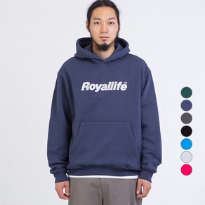 Royallife 남녀공용 오리지널 자수 로고 기모 면 후드티 RLPH3001