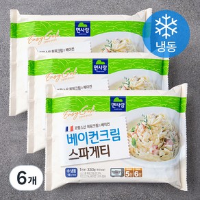 면사랑 베이컨크림 스파게티 1인분 (냉동), 330g, 6개