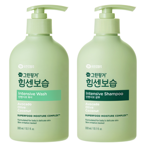 그린핑거 힘센보습 인텐시브 워시 300ml + 그린핑거 힘센보습 인텐시브 샴푸 300ml, 1세트