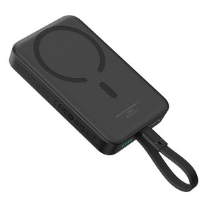 베이스어스 자석 미니 무선 고속 보조배터리C타입 에디션 10000mAh 30W, 블랙