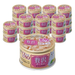 챠오츄르 이나바 고양이 제이타크캔, 연어&참치&닭가슴살 (A-143), 80g, 24개