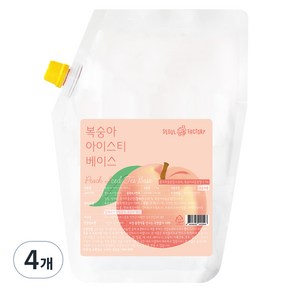 서울팩토리 복숭아 아이스티 베이스, 2kg, 4개