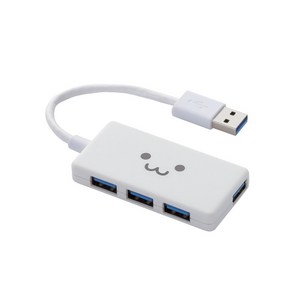 엘레컴 4포트 컴팩트 USB 3.0 허브 U3H-A416B, 화이트, 1개