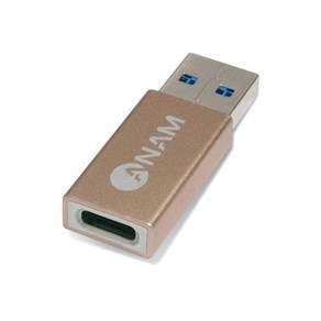 아남 USB C TYPE TO A 골드메탈 변환젠더, AGC-CFAM17, 1개