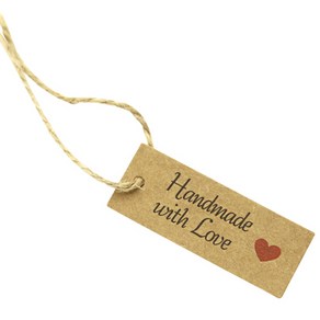 도나앤데코 제레미 handmade with love 붉은하트 사각태그 크라프트 98p + 크라프트 마끈 10m, 혼합 색상, 1세트