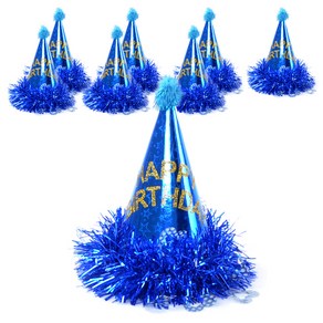 파티쇼 하트모루 생일고깔모자, 블루, 8개입