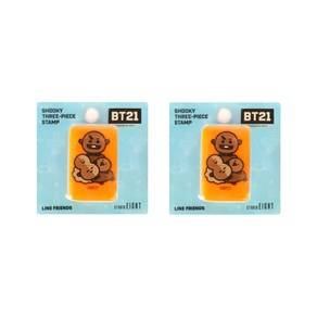 라인프렌즈 BT21 3단 스탬프 2p, 슈키, 혼합 색상