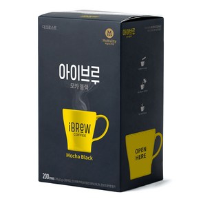 맥널티커피 아이브루 모카 블랙 원두믹스, 200개입, 1개, 1g