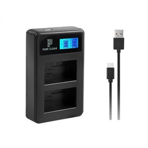 퓨어클리어 리코 LCD 듀얼 카메라 배터리 USB 충전기