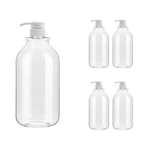 주방 디스펜서 공병 투명 1000ml + 마개 흰색 세트 ARB1000, 5세트