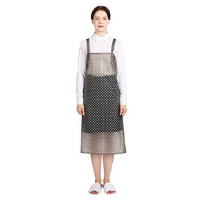 웰프런 반투명 우레탄 유니도트 방수 앞치마 중, 블랙, 1개