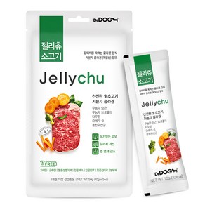 닥터독 젤리츄 반려동물 간식 파우치 10g, 소고기, 5개