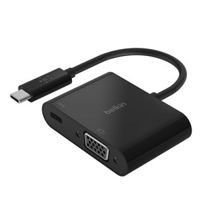 벨킨 USB-C to VGA + USB-C 충전 60W PD HD 디스플레이 듀얼 젠더 AVC001, 1개