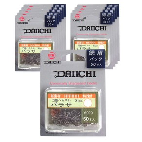 DAIICHI 헤라스레 바라사 덕용포장 만능 붕어 낚싯바늘 50p, 10개