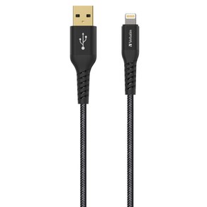 버바팀 라이트닝 8핀 to USB A 충전케이블 200cm, 블랙, 1개