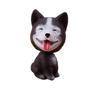 알럽홈 차량용 강아지 흔들인형 피규어, 블랙허스키, 1개