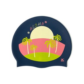 아쿠윈 일반용 디자인 수영모자 레귤러핏 SP-ALOHA, Navy, 1개