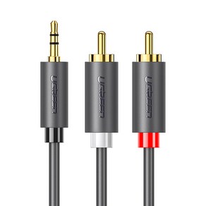 유그린 고급형 3.5mm 스테레오 to 2 RCA 케이블 1m, 1개