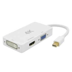 컴스 Mini DP to HDMI + VGA + DVI 노트북 미러링 멀티 컨버터