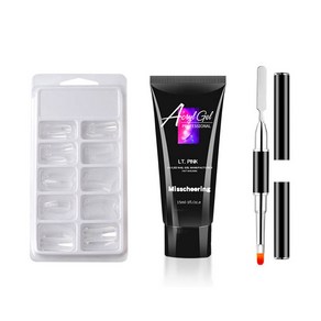 네일연장 폴리젤 세트 06 브라운, 폴리젤 15ml + 연장팁 100p + 듀얼브러시, 1세트