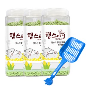 햄스타일 햄스터 화장실모래 옥수수펠렛 자스민향 550g x 3p + 모래삽 세트, 1세트