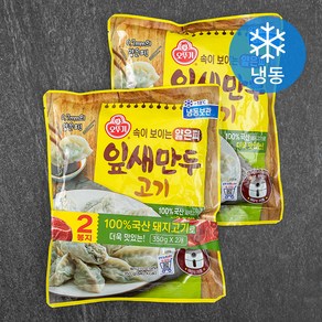 오뚜기 얇은피 잎새만두 고기 (냉동), 350g, 2개