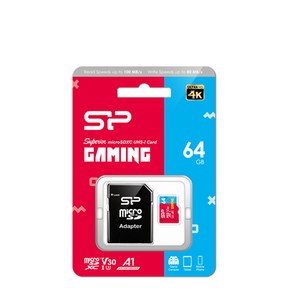 실리콘파워 MicoSD Supeio Gaming C10 A1 V30 메모리카드, 64GB, 1개