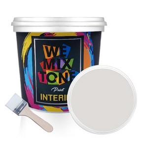 WEMIXTONE 내부용 INTERIOR 수성 페인트 1L + 붓, WMT0041P01 + 랜덤 발송, 1세트