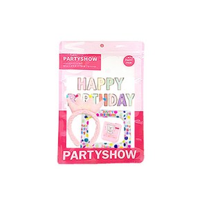 파티쇼 파티빔 + 셀카 포토박스 + 마카롱 생일 파티 가랜드 + 밍크 왕관 머리띠 세트, 핑크(파티빔), 레인보우(포토박스), 핑크(머리띠), 1세트