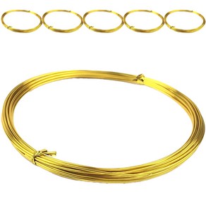 컬러공예철사 컬러 알루미늄 와이어 1mm x 5m, 6개, 06 골드
