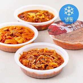 한끼의품격 한품 안주 A 오돌뼈 덮밥소스 210g + 치즈불닭 210g + 김치짜글이 200g 세트 (냉동), 1세트