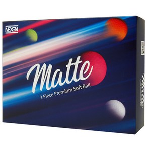 넥센 MATTE 무광볼 골프공 3피스 4종 x 3p 세트, 혼합색상, 1세트, 4개입