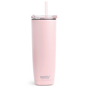 아소부 스텐 진공 보온보냉 빨대 아쿠아리나 텀블러, 핑크, 600ml, 1개